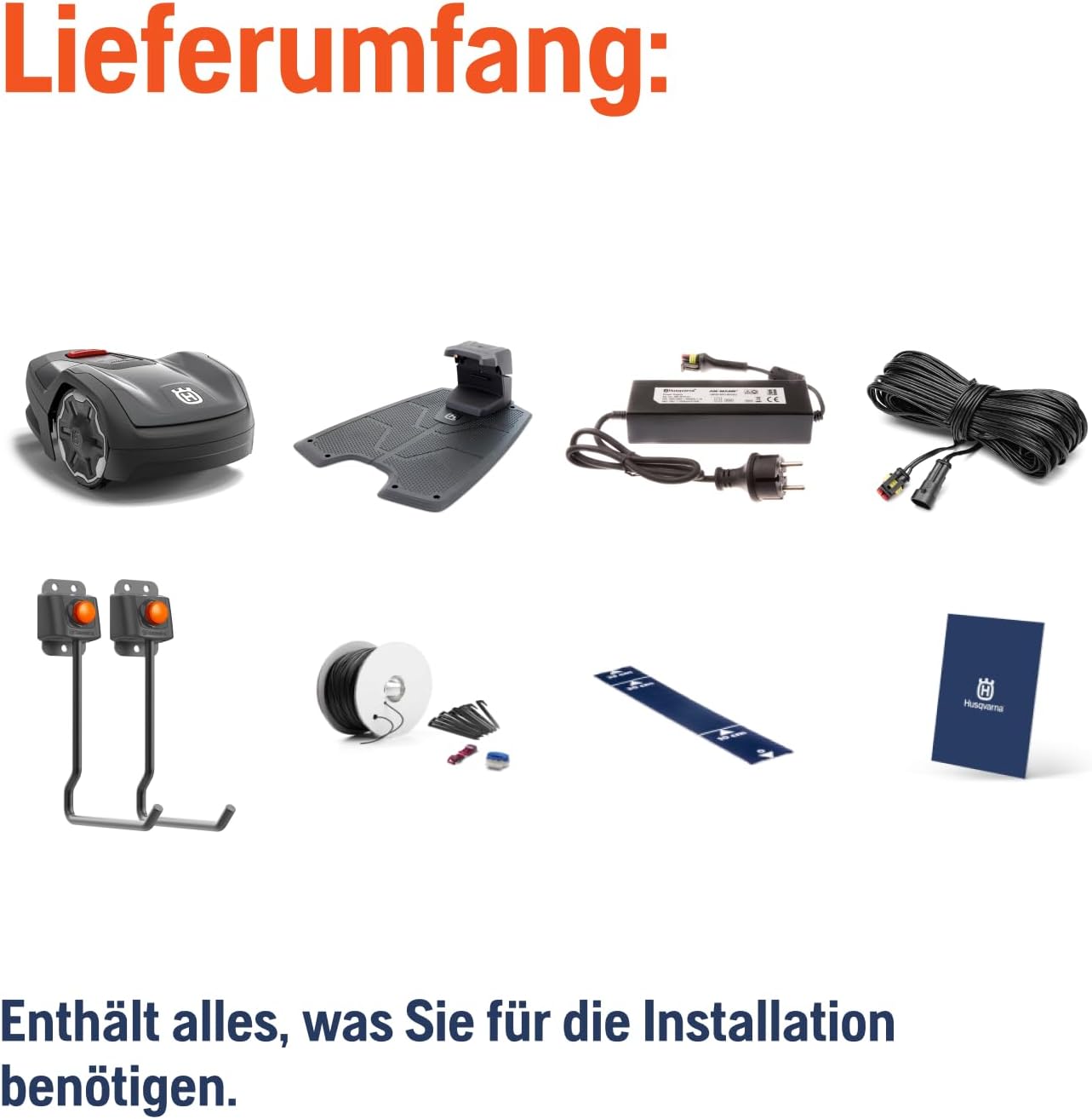 Husqvarna Automower Aspire R4, 400 m², Akku Mähroboter, App-Steuerung (Sprachsteuerung, WLAN, Bluetooth) inkl. Installations-Kit