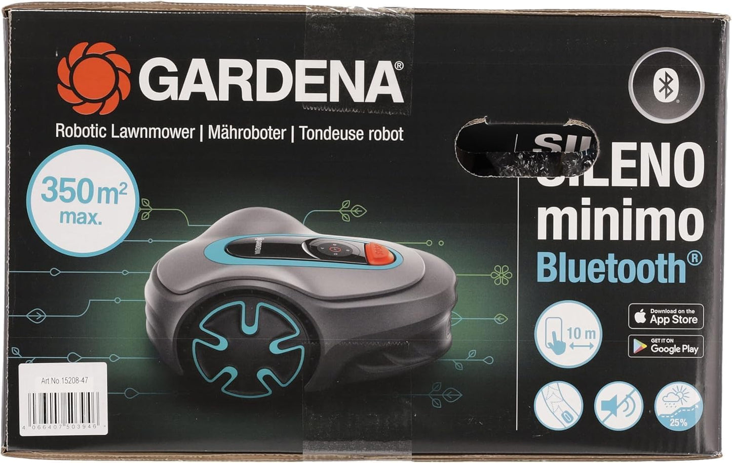 Gardena SILENO minimo Mähroboter 250 m², Bluetooth-App kompatibel, programmierbar, DE-Version (15201-20)