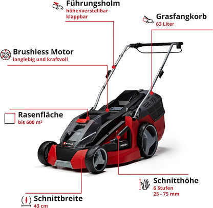 Einhell Mähroboter FREELEXO CAM 500, 18V, 500 m², Kamera statt Begrenzungsdraht, Brushless, 25% Steigung, 18 cm Schnittbreite, inkl. 3.0 Ah