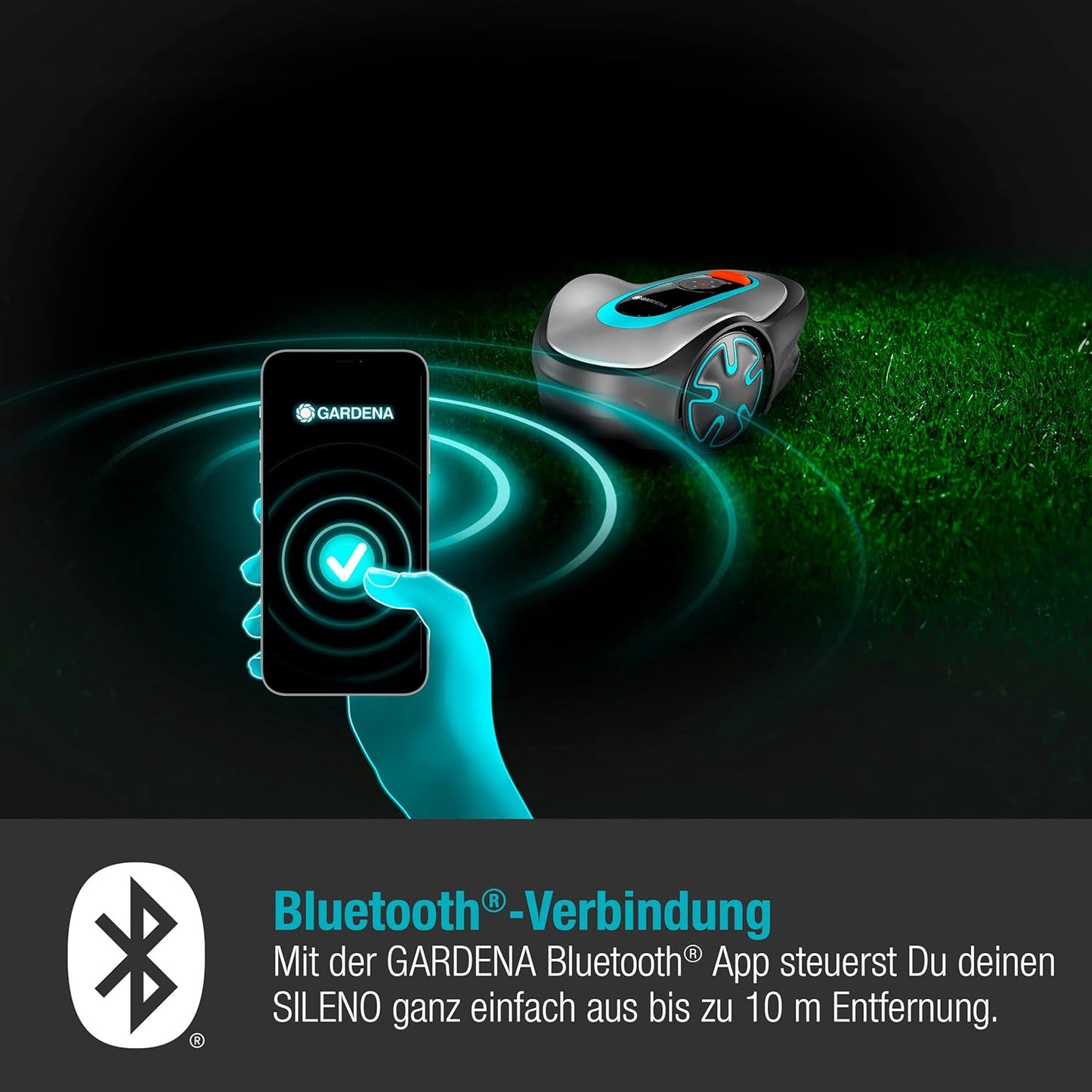 Gardena SILENO minimo Mähroboter 250 m², Bluetooth-App kompatibel, programmierbar, DE-Version (15201-20)