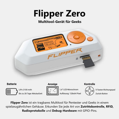 Flipper Zero Starter Wifi Set | Flipper Zero | WiFi-Board | 64GB microSD Karte | USB-Kartenleser